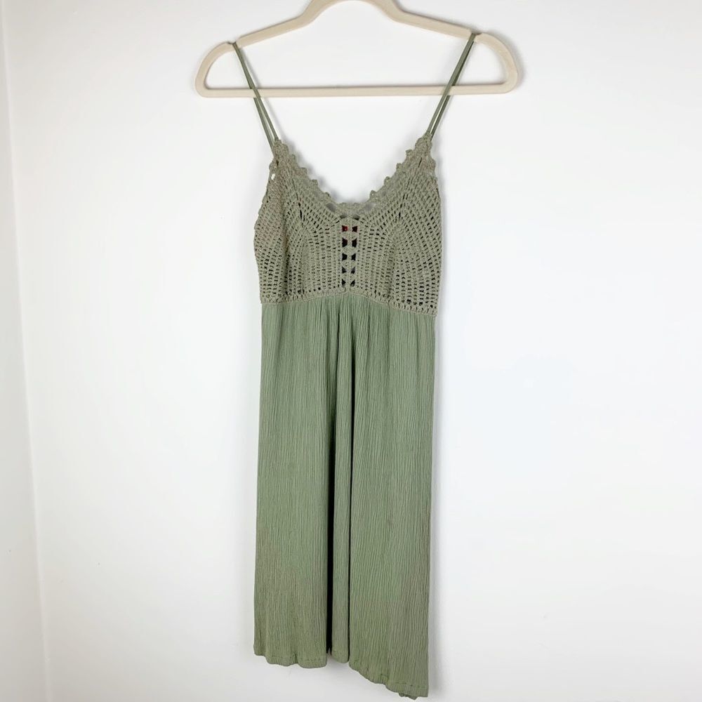 Akira Chicago Red‎ Label Sage Crochet Tunic Top S